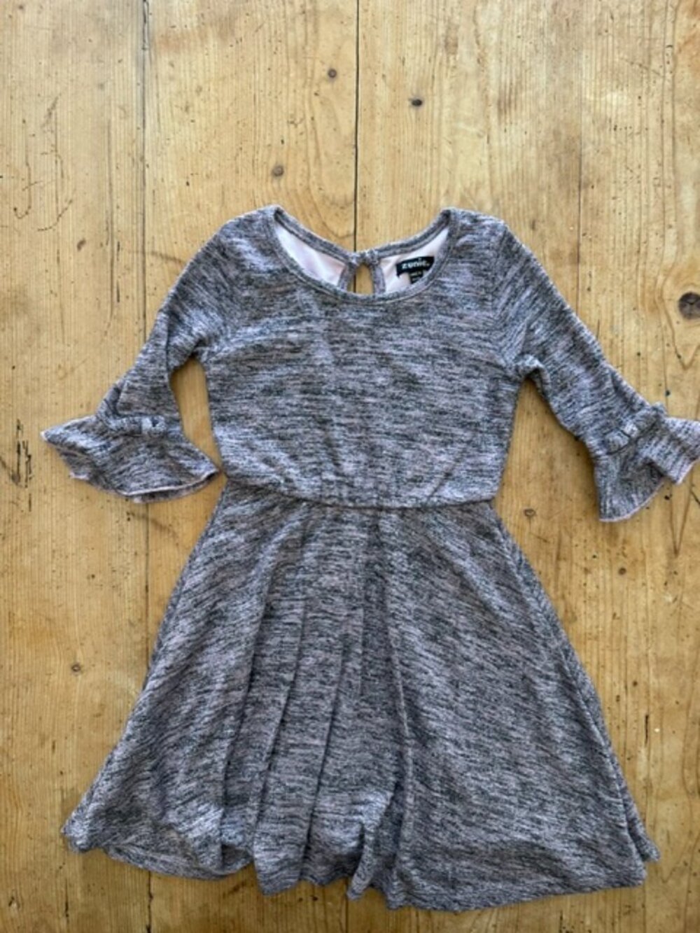 Zunie Black/Pink Girls 3/4 Sleeve Dress Size 6